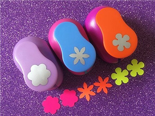 Fascola 3PCS Different Beautiful Flowers Shape 1 inch Craft Punch Set Scrapbook - Image 3