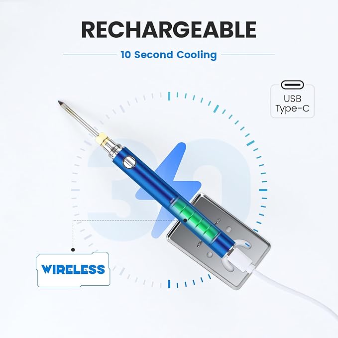 Cordless Soldering Iron Kit, Wireless Electric Soldering Gun Pen, 1100mAh Large - Image 5