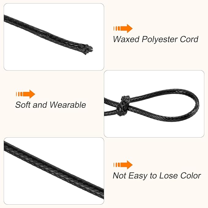 MECCANIXITY Waxed Cord 0.5mm Waxed Polyester Cord 175 Yard Wax String - Image 3