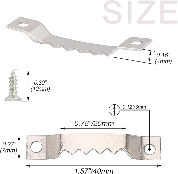 Small Sawtooth Picture Hangers 100 Pack Steel Sawtooth Hangers - Image 3