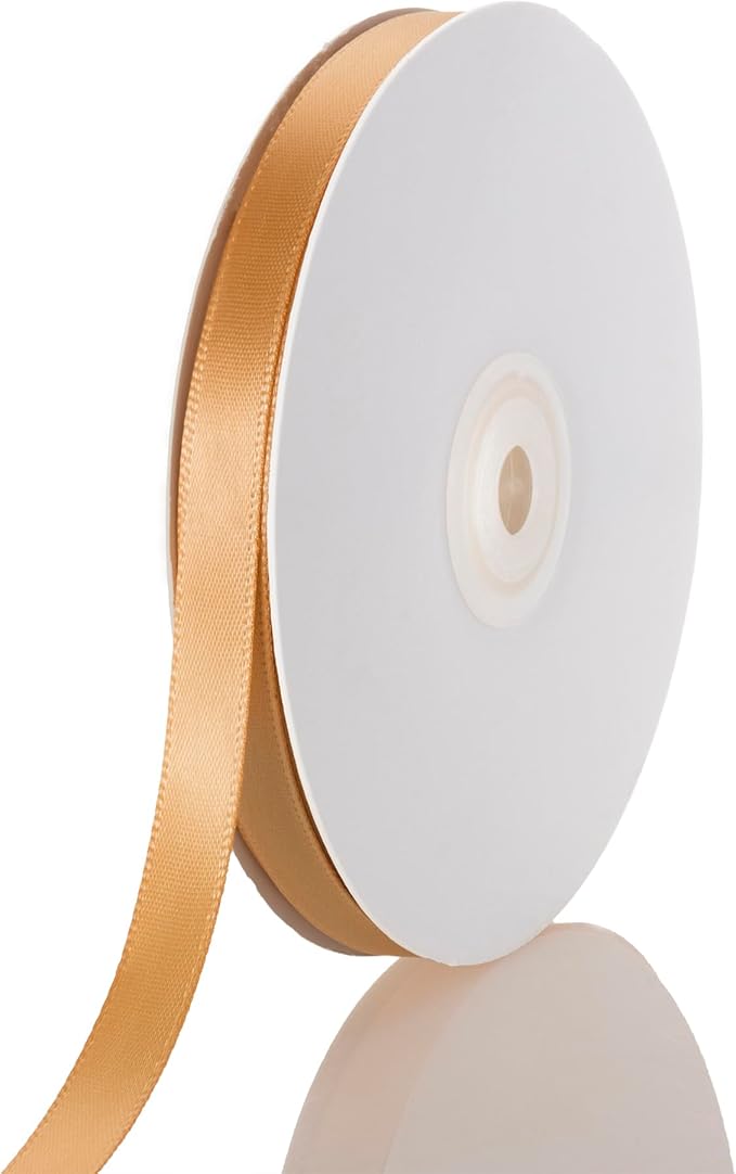 3/8 Inch Gold Ribbon, 50 Yards Craft Polyester Satin Ribbon Perfect by Unknown