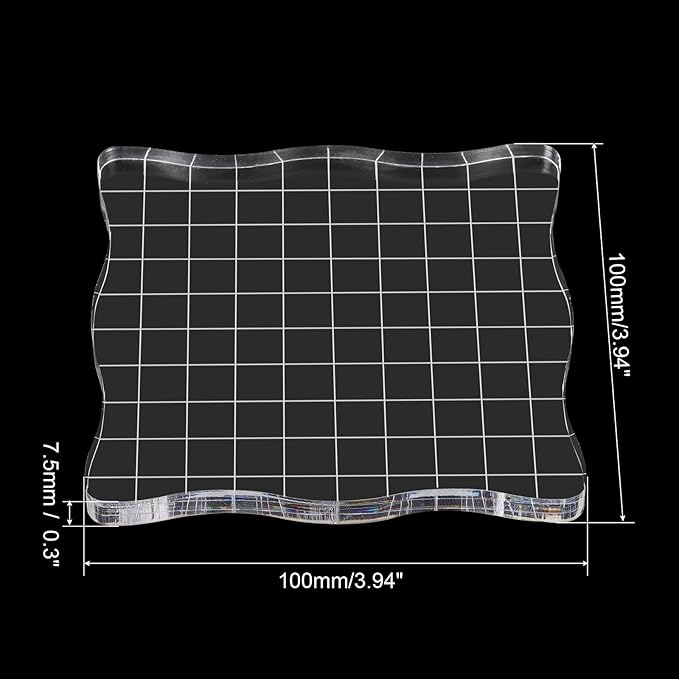 PATIKIL 4" x 4" Acrylic Stamp Block, 2 Pack Clear Stamping Block - Image 2