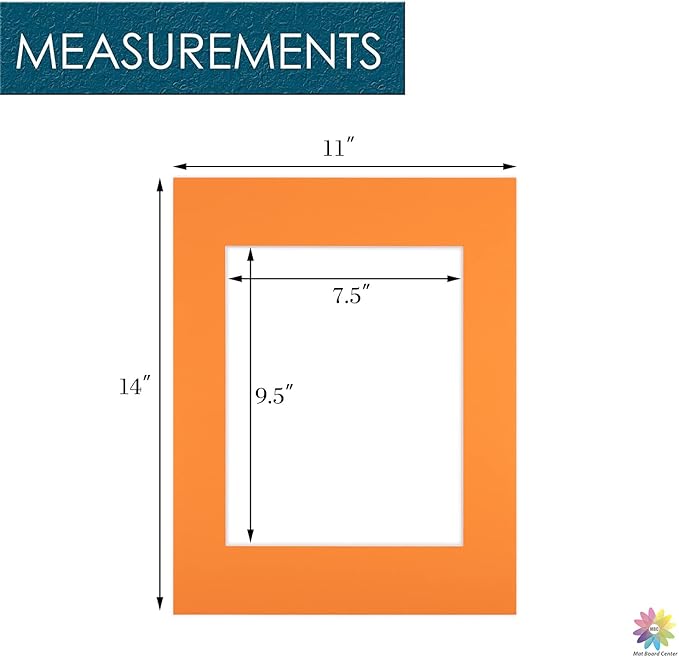 Mat Board Center, 11x14 for 8x10 Orange Color Mats - Image 2