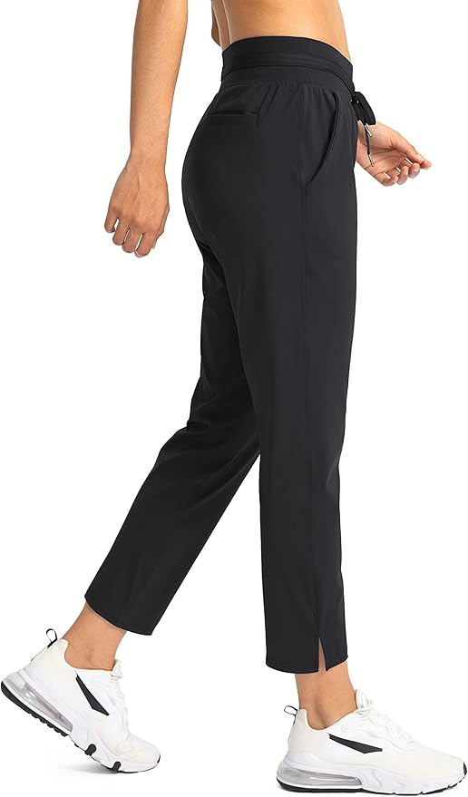 Soothfeel Women's Pants with 4 Pockets 7/8 Stretch High Waisted Sweatpants Travel Athletic Work Golf Pants for Women