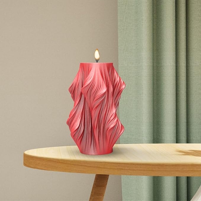 Carved Wavy Candle Mold Geometric Irregular Silicone Candle Soap Mold Fondant - Image 3