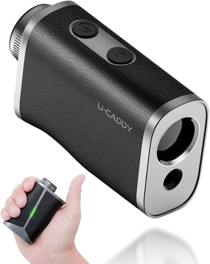【Co-Developed with one of Japan’s Largest Golf Channels UUUM Golf】 U-CADDY Laser Golf Rangefinder, Pin Lock Vibration, 6.5X Magnification, Slope Switch, Compact Fast Finder