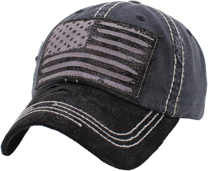 KBETHOS Flag USA America Military Thin Blue Line Thin Red Line Vintage Distressed Baseball Cap Dad Hat Unisex Adjustable…
