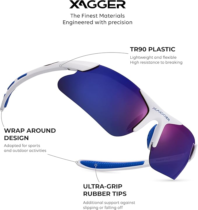 Xagger Kids Youth Polarized Sports Sunglasses for Boys Girls Baseball Softball Glasses TR90 Frame