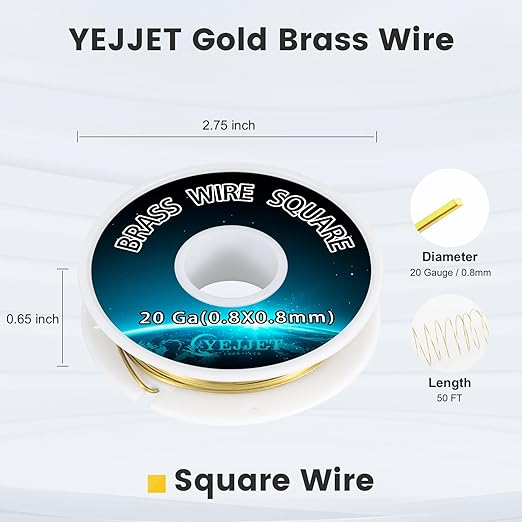 Bulk Square Brass Wire 0.8mm 50 Feet - Image 3