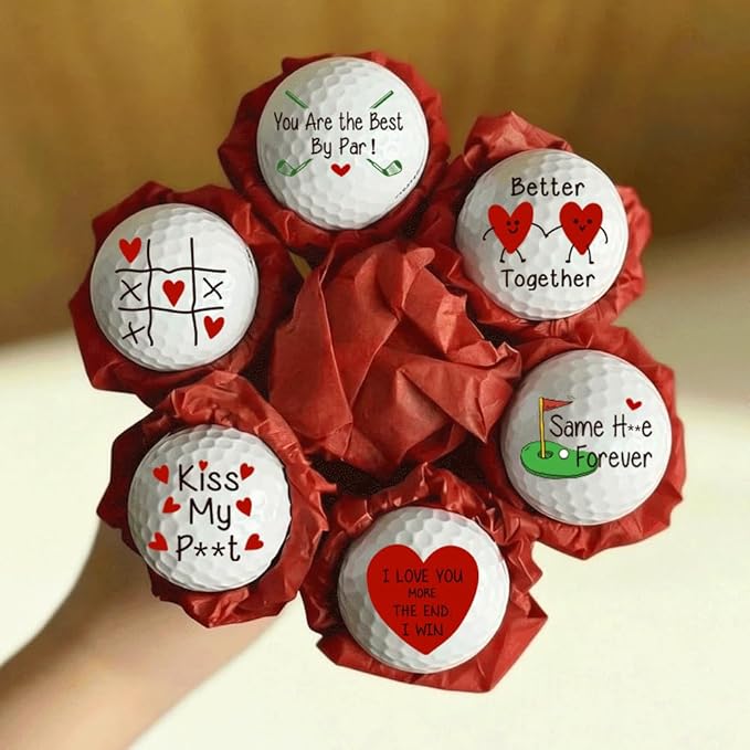 Funny Gifts for Husband Birthday Anniversary, Wedding Birthday Golf Balls Gifts for Him Boyfriend Golfers Lovers Father's Day Fan Humor, Golf Ball Romantic Diy Present for Men Couple from Wife