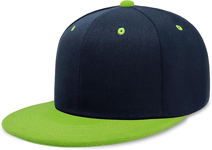 CHOK.LIDS Flat Bill Visor Classic Snapback Hat Blank Adjustable Brim High Top End Trendy Color Style Plain Tone Baseball Cap