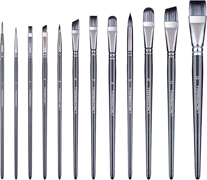 Transon Artist Paint Brush Set of 12 by Transon