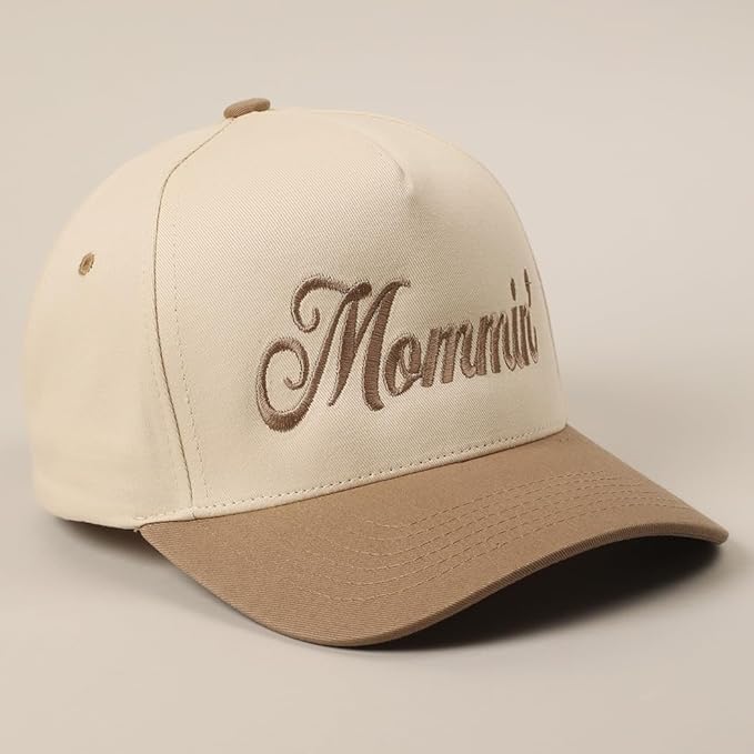 MIRMARU Two-Tone Vintage Canvas Trucker Hats for Men & Women, Adjustable Size Baseball Caps with Trendy Embroidered Design