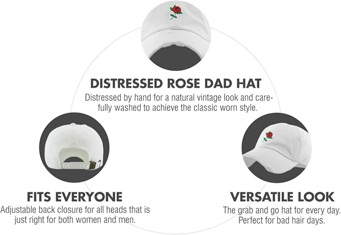 Rose Flowers Love Good Vibes Men Women Dad Hat Baseball Cap Adjustable Unisex