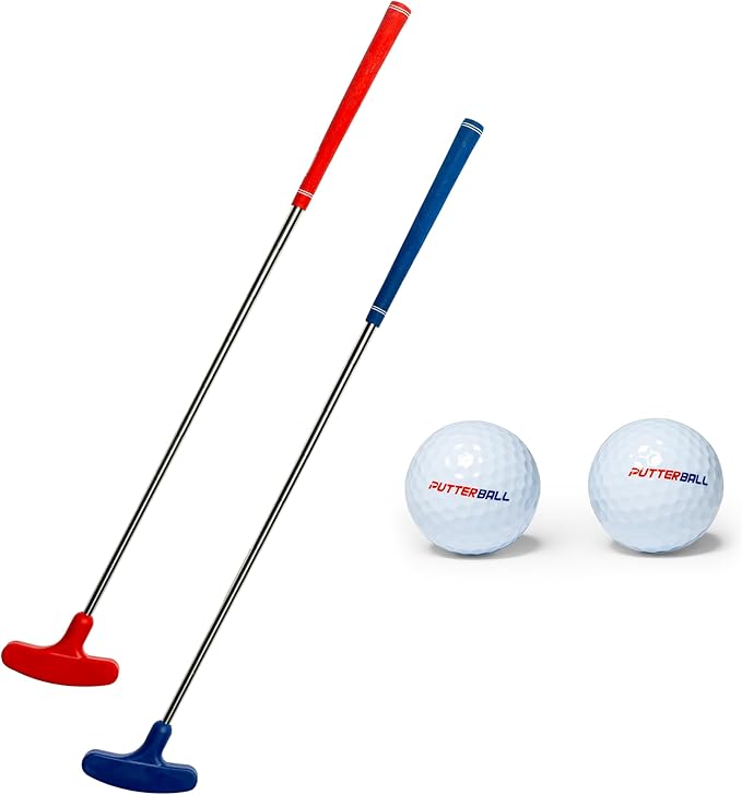 PutterBall Golf Accessories Set – Includes 2 Premium Putters & 2 Balls – Replacement Set for PutterBall Pong Game – Indoor Outdoor Putting Practice for Adults, Family & Party Yard Games