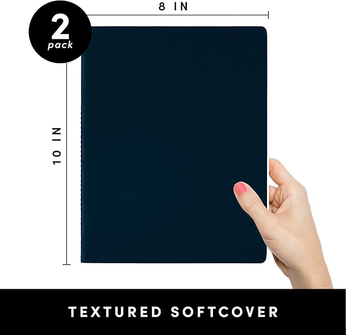 PAPERAGE Soft Cover Lined Journal Notebook, 2 Pack, 100 Pages, Large 7.5 inches - Image 2