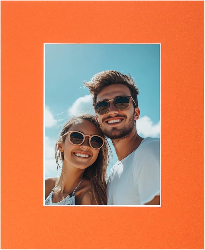 Picture Mats, 8 x 10 for 5 x 7 Pictures Acid Free White Core Bevel Cut Frame by uxcell