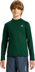 DEVOROPA Youth Boys Compression Thermal Shirt Long Sleeve Kids Fleece Baselayer Soccer Baseball Undershirt Slim/Regular/Husky