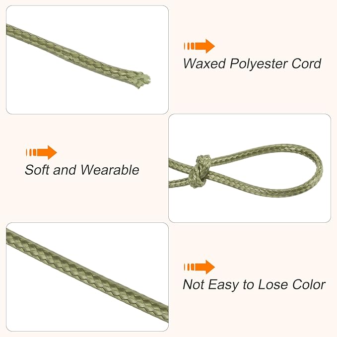 MECCANIXITY Waxed Cord 2.5mm Waxed Polyester Cord 87 Yard Wax String - Image 3