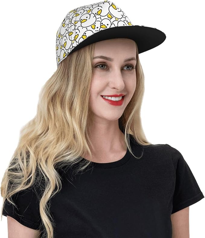 Fashion Snapback Hat for Men Women, Hip Hop Style Baseball Cap Flat Bill Hats Adjustable Trucker Sun Hat