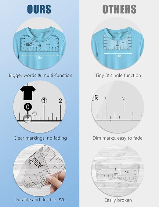 Vowlove Tshirt Ruler Guide for Vinyl Alignment - Image 5