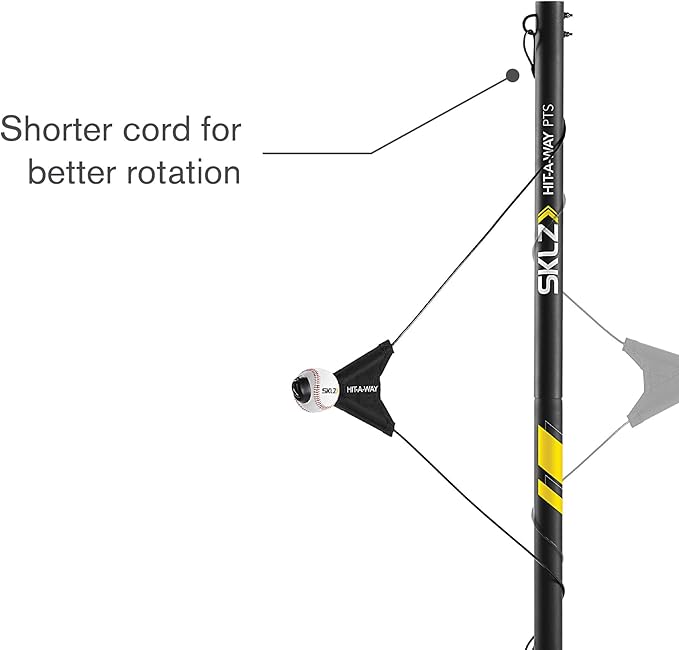 SKLZ Hit-A-Way Youth Baseball Swing Trainer, Portable Solo Batting Practice with Stand, Tethered Ball for Hitting Drills, Ages 13 and Under