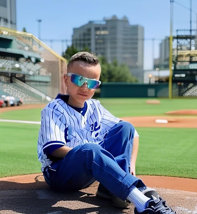 FEISEDY Kids Teens Baseball Polarized Sunglasses Sports TR90 Frame Boys Girls Cycling B2454