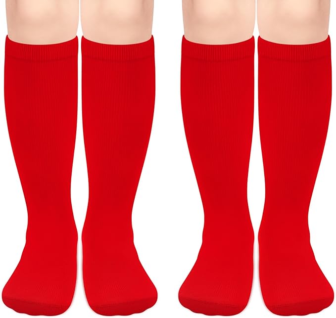Sarfel Kids Soccer Socks Toddler Soccer Socks Girls Boys Soccer Socks Kids Tube Socks with Stripes Toddler Knee High Socks