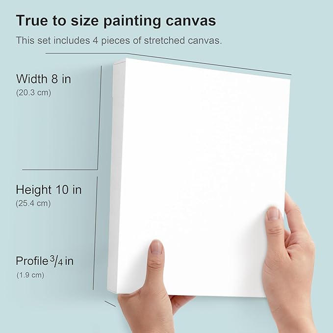 PHOENIX 8x10 Inch 4 Pack Artist Canvas - Image 2