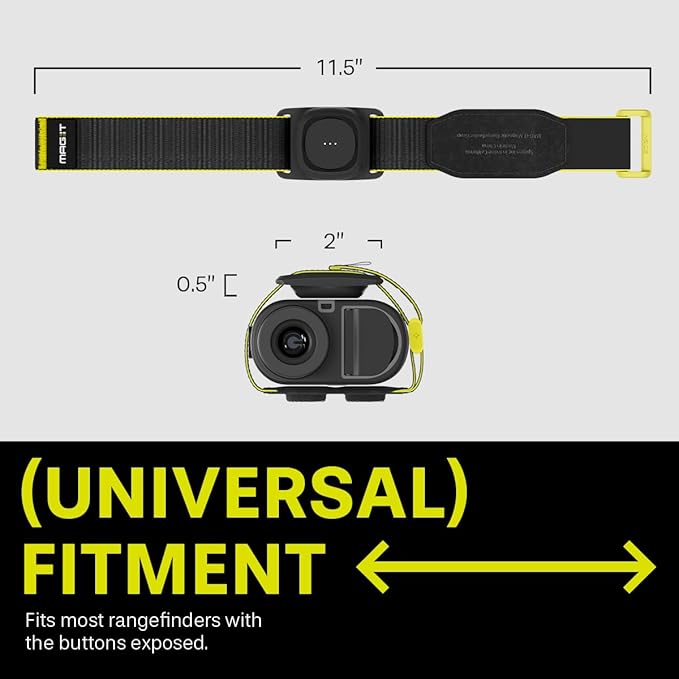 MAG-iT Magnetic Golf Range Finder Strap with Built-in GPS Tracker – GPS Tracker Holder Compatible with Find My App – Magnetic Mount for Golf Cart - Black