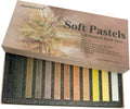 12-Pack Earth Tone Square Soft Pastels Water-Soluble Blendable Artist Drawing by MAIMOUFIN