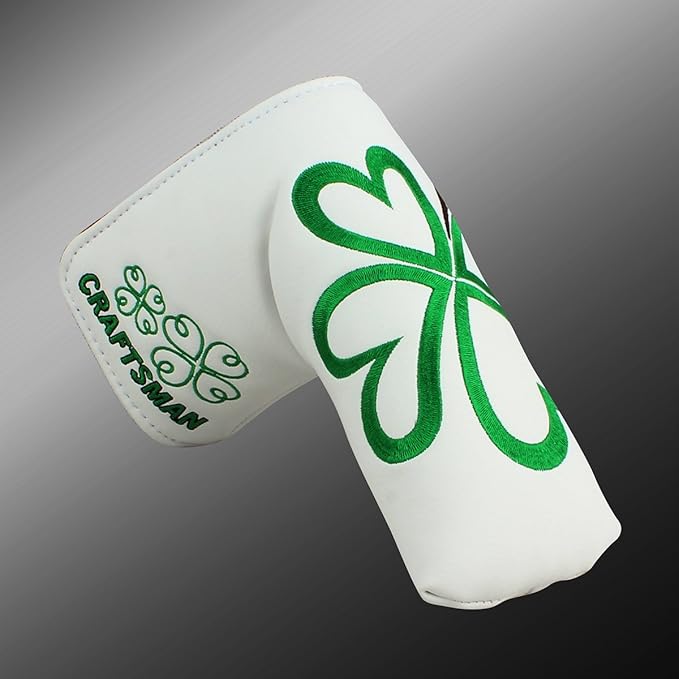 Craftsman Golf Green Lucky Clover Driver Wood Hybrid Headcover Blade Mallet Putter Cover for Scotty Cameron Taylormade Odyssey Also for Custom Version with Your Name Stitched