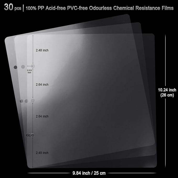 30 Sheets 9.84 x 10.24" Clear Insert Page Protectors Film - Image 2