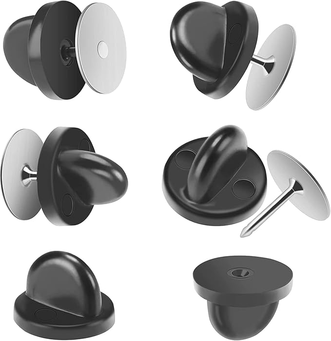 JANYUN 40 Pairs Rubber Blank Pin Backs Butterfly Clutch Backings Holder Tie by JANYUN