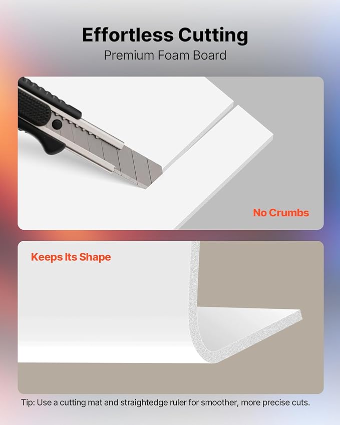 VEVOR Foam Board, 12 Pack 24 x 36 Inch, 3/16 Inch Thickness White Poster Board - Image 4