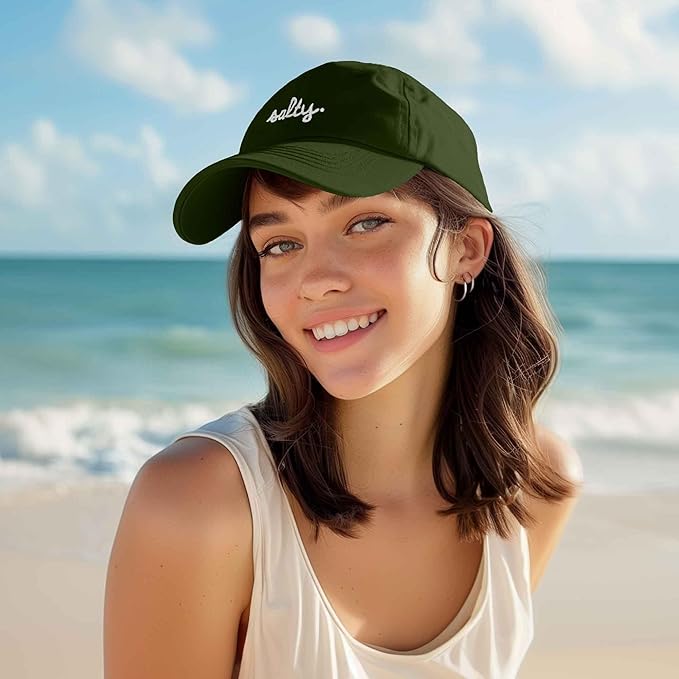 DALIX Salty Embroidered Cotton Beach Baseball Cap Adjustable Dad Hat Womens