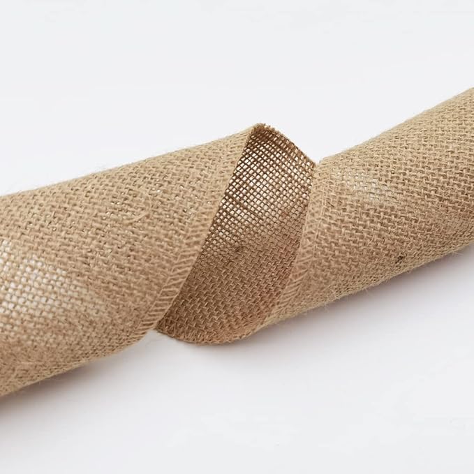 INSPIRELLE 4" Natural Burlap Fabric Roll 10 Yards Jute Ribbon - Image 3