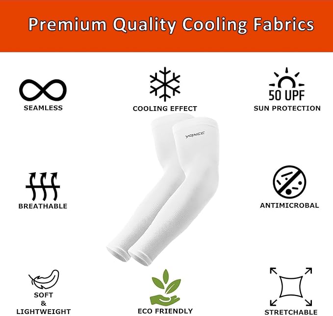 YQXCC 4 Pairs Arm Sleeves, Cooling UV Sun Protection Sports Compression Sleeves for Men Women, Golf Basketball Arm Sleeves