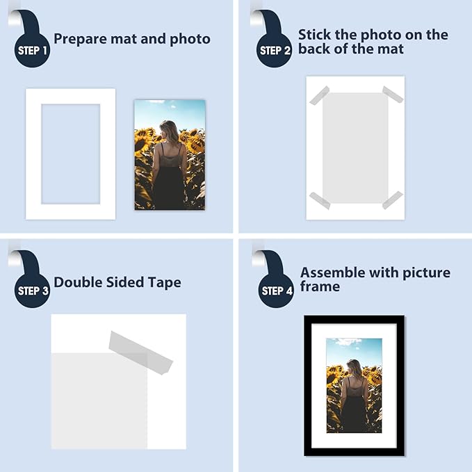 Mat Board Center, 13x19 for 9x15 White Photo Picture Mats - Image 6