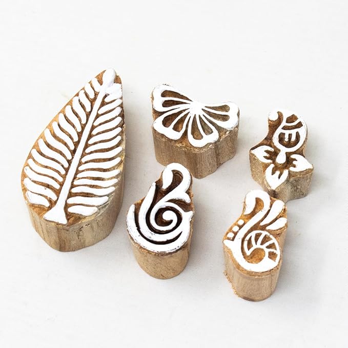 Hashcart Wooden Indian Traditional Design Printing Stamps/Blocks by Hashcart