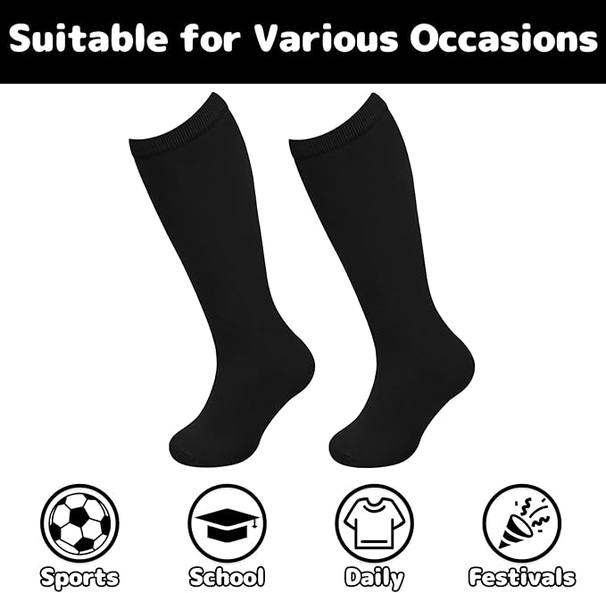 Olreco 1 Pack Toddler Kids Youth Soccer Socks Girls Boys Baseball Socks Youth Knee High Softball Football Accessories Cotton