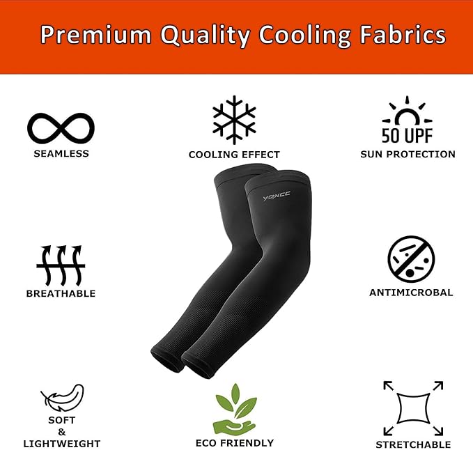 YQXCC 4 Pairs Arm Sleeves, Cooling UV Sun Protection Sports Compression Sleeves for Men Women, Golf Basketball Arm Sleeves