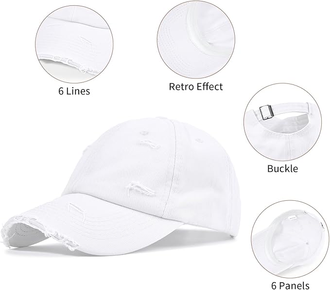 Komorebi Baseball Cap Women Men Vintage Washed Distressed Hats Adjusted Cotton Dad Hat Adjustable Trucker Headwear