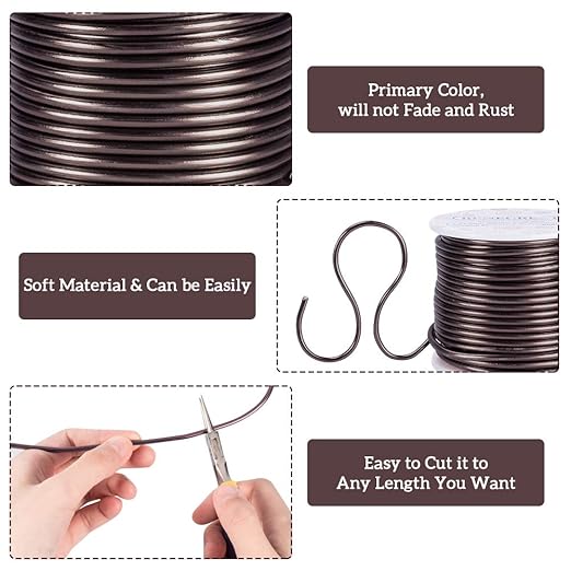 BENECREAT 9 Gauge 55FT Brown Jewelry Craft Wire Tarnish Resistant Bendable - Image 3