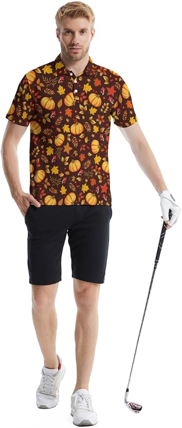 Mens Golf Shirts Golf Polo Shirts for Men Short Sleeve Polo Shirts Golf Gifts