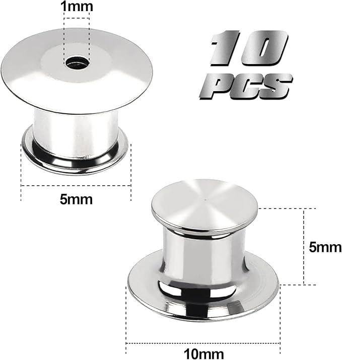 10 Pieces Metal Pin Backs Locking Pin Keepers Locking Clasp - Image 2
