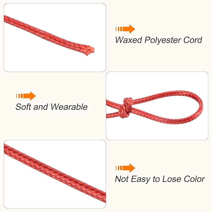 MECCANIXITY Waxed Cord 3mm Waxed Polyester Cord 44 Yard Wax String - Image 3