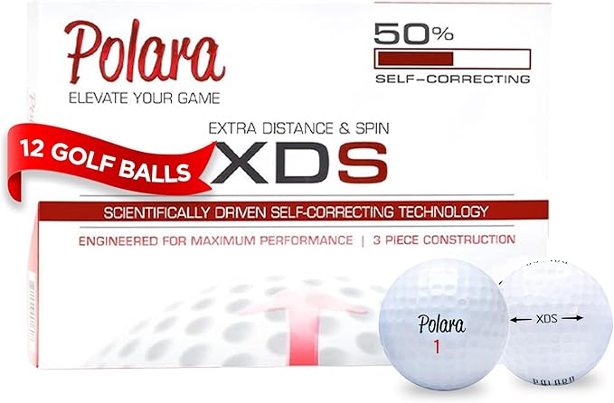 Polara Self-Correcting Golf Balls – High-Performance Golf Balls with Soft Feel, Anti-Slice & Hook Correction, Exceeds USGA Limits, Dimple Design for Maximum Distance, Golf Accessories for Men & Women