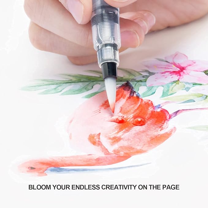 ParKoo Watercolor Brush Pens, 24 Colors Flexible Real Nylon Brush Tip Pens - Image 3