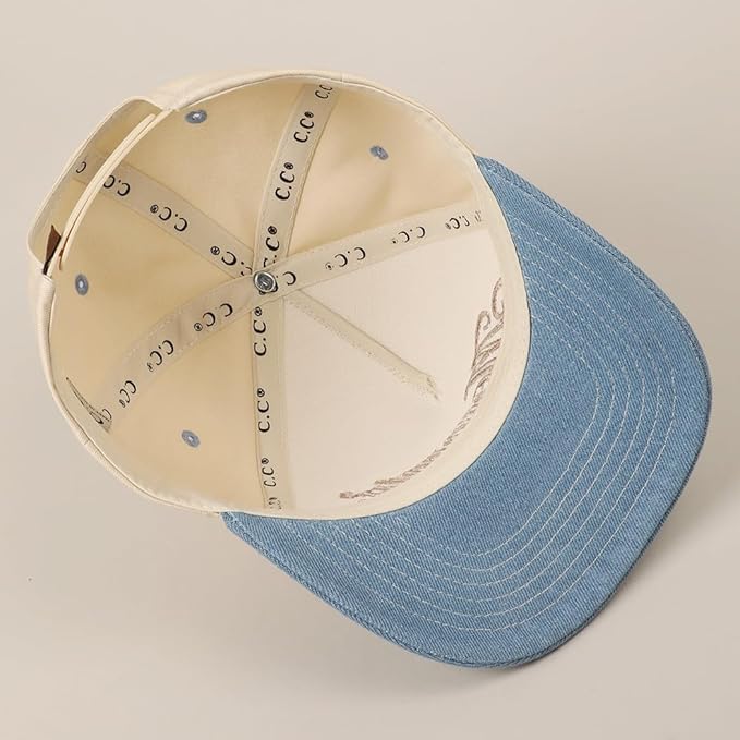 MIRMARU Two-Tone Vintage Canvas Trucker Hats for Men & Women, Adjustable Size Baseball Caps with Trendy Embroidered Design